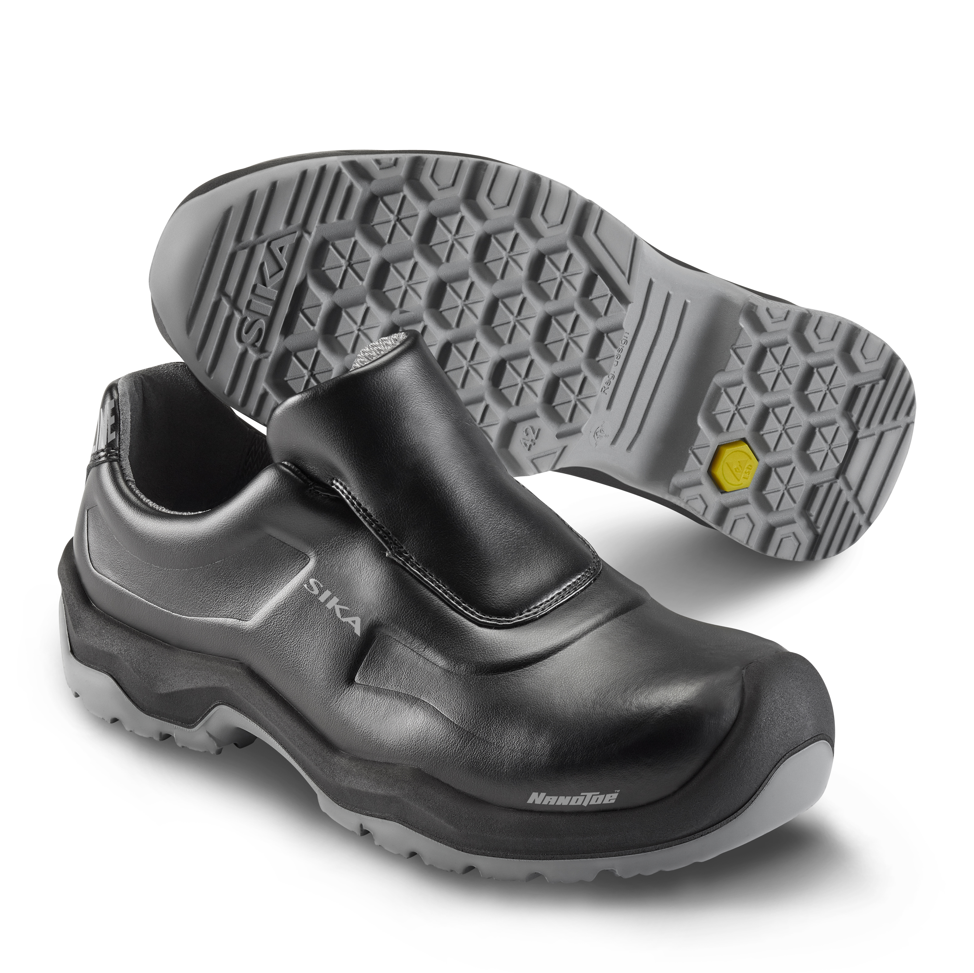 solid black slip resistant shoes